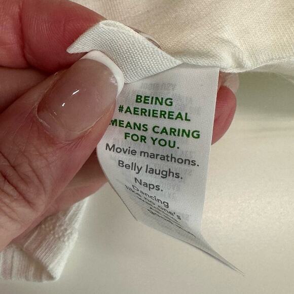 NWT | Aerie | Ribbed Crop Top Bralette | White | Medium - Picture 12 of 15